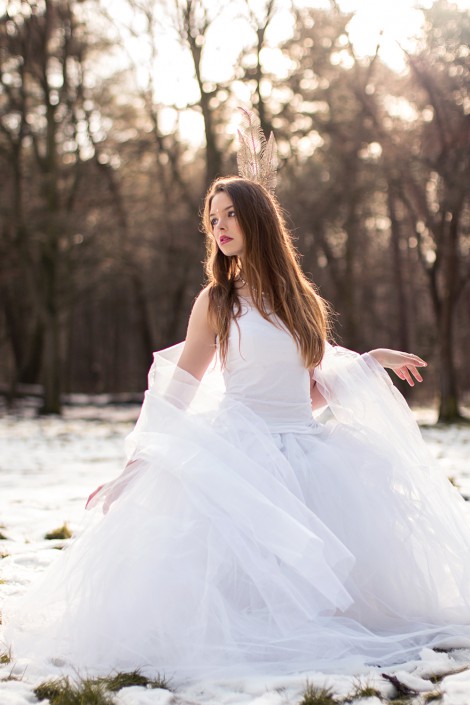 Portraitfotograf Hannover, Fotoshooting im Schnee mit Sonnenuntergang, Niedersachsen
